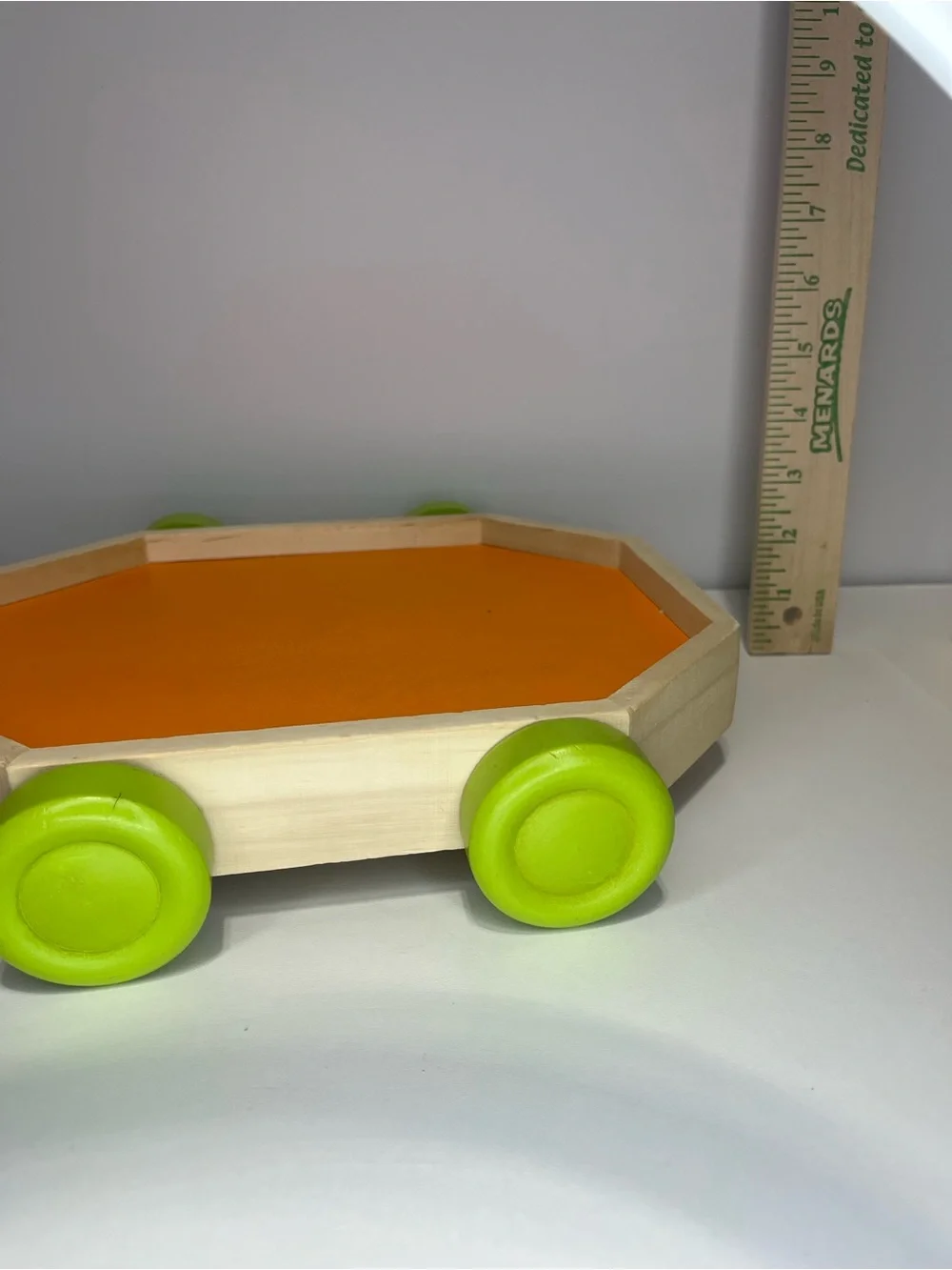 Melissa & Doug Wooden Turtle Pull Toy - Orange, Green & Yellow